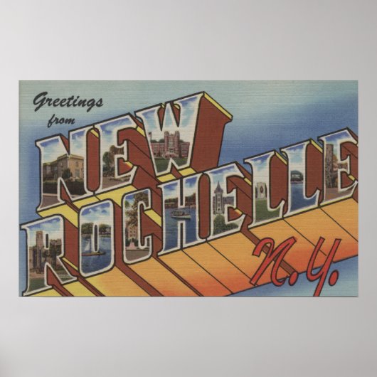 New Rochelle, New York - Large Letter Scenes Poster (Voorkant)