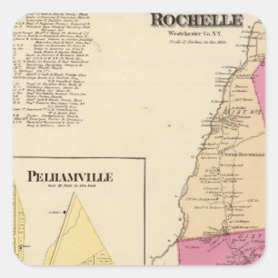 New Rochelle, Town Pelhamville Vierkante Sticker