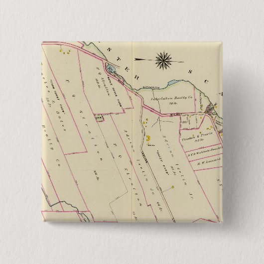 New Rochelle ward 3, New York Vierkante Button 5,1 Cm (Voorkant)