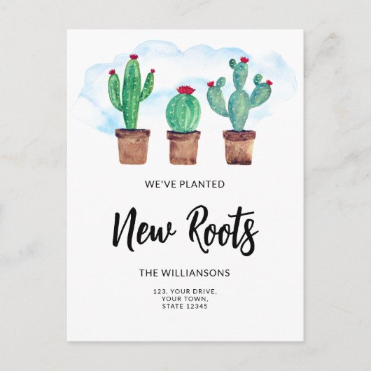 New Roots Cacti Moving Aankondigingskaart (Voorkant)