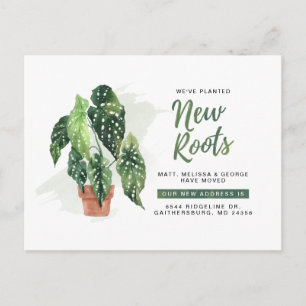 New Roots Greenery We've Moved Adres Aankondigingskaart