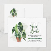 New Roots Greenery We've Moved Adres Aankondigingskaart (Voorkant / Achterkant)