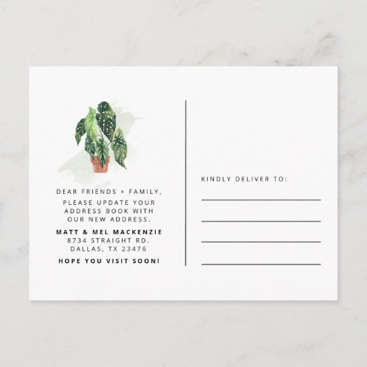 New Roots Greenery We've Moved Adres Aankondigingskaart (Achterkant)