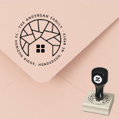 New Roots House Tree Family Name Retouradres Rubberstempel