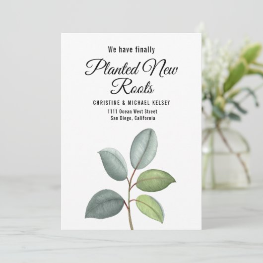 New Roots Planted New Home Moving Flat  Aankondiging (Staand voorkant)