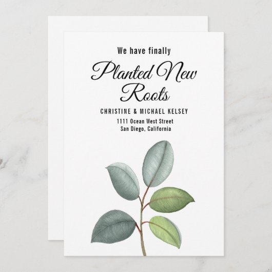 New Roots Planted New Home Moving Flat  Aankondiging (Voorkant / Achterkant)