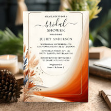 New Rustic Boho Autumn Ombre Brown Bridal Shower