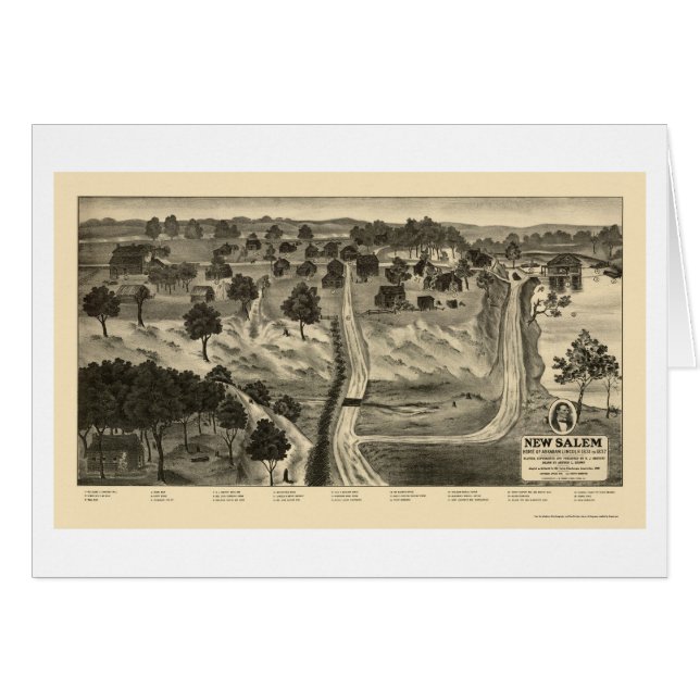 New Salem, IL Panoramic Map - 1837 (Voorkant Horizontaal)