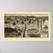 New Salem, IL Panoramic Map - 1837 Poster (Voorkant)