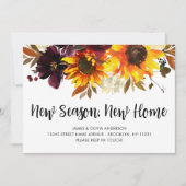 New Season New Home Herfst Autumn Sunflower Moving Aankondiging (Voorkant)