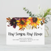 New Season New Home Herfst Autumn Sunflower Moving Aankondiging (Staand voorkant)