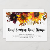 New Season New Home Herfst Autumn Sunflower Moving Aankondiging (Voorkant / Achterkant)