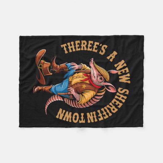 New Sheriff In Town Funny Armadillo Cowboy Western Fleece Deken (Voorkant (Horizontaal))
