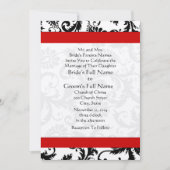 New Sizes Black Damask Swirls Wedding Invitation Kaart (Voorkant)