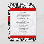 New Sizes Black Damask Swirls Wedding Invitation Kaart (Voorkant / Achterkant)