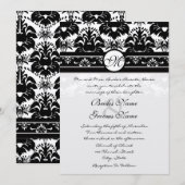 New Sizes Black Damask Swirls Wedding Invitation Kaart (Voorkant / Achterkant)