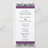 New Sizes Damask Swirls Wedding Invitation Kaart (Voorkant)