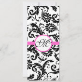 New Sizes Damask Swirls Wedding Invitation Kaart (Achterkant)
