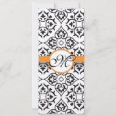New Sizes Damask Swirls Wedding Invitation Kaart (Achterkant)