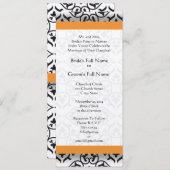 New Sizes Damask Swirls Wedding Invitation Kaart (Voorkant / Achterkant)