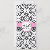 New Sizes Damask Swirls Wedding Invitation Kaart (Achterkant)