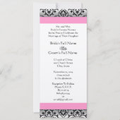 New Sizes Damask Swirls Wedding Invitation Kaart (Voorkant)