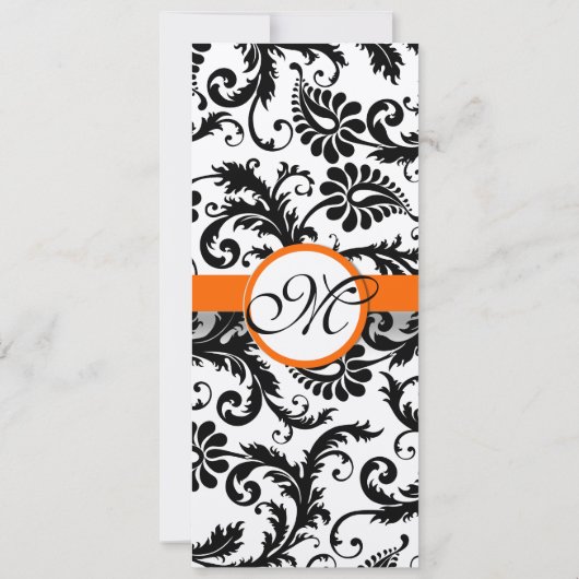 New Sizes Damask Swirls Wedding Invitation Kaart (Achterkant)