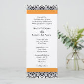 New Sizes Damask Swirls Wedding Invitation Kaart (Staand voorkant)