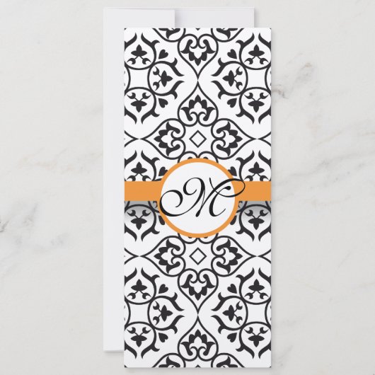 New Sizes Damask Swirls Wedding Invitation Kaart (Achterkant)