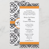 New Sizes Damask Swirls Wedding Invitation Kaart (Voorkant / Achterkant)