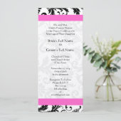 New Sizes Damask Swirls Wedding Invitation Kaart (Staand voorkant)