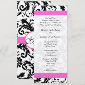 New Sizes Damask Swirls Wedding Invitation Kaart (Voorkant / Achterkant)