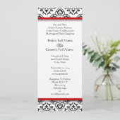 New Sizes Damask Swirls Wedding Invitation Kaart (Staand voorkant)