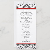 New Sizes Damask Swirls Wedding Invitation Kaart (Voorkant)