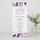 New Sizes Damask Swirls Wedding Invitation Kaart (Staand voorkant)