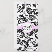 New Sizes Damask Swirls Wedding Invitation Kaart (Achterkant)