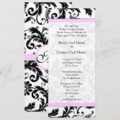 New Sizes Damask Swirls Wedding Invitation Kaart (Voorkant / Achterkant)