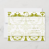 New Sizes Olive Limoen Damask Wedding RSVP (Voorkant)