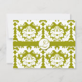 New Sizes Olive Limoen Damask Wedding RSVP (Achterkant)
