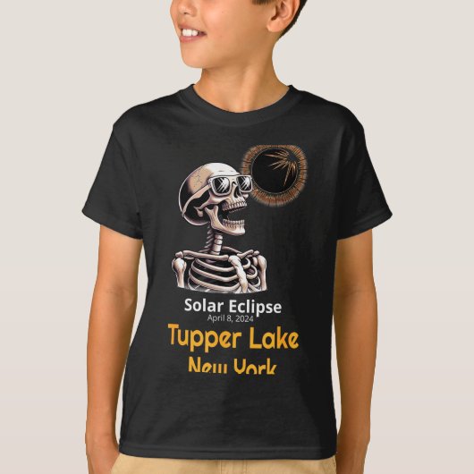 New Skeleton Solar Eclipse Tupper Lake T-shirt (Voorkant)