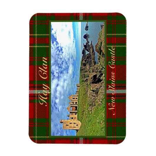 New Slains Castle - Scottish Hay Clan Tartan Magneet (Verticaal)