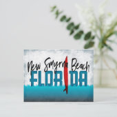 New Smyrna Beach Briefkaart Florida Surfboard (Staand voorkant)
