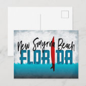 New Smyrna Beach Briefkaart Florida Surfboard (Voorkant / Achterkant)