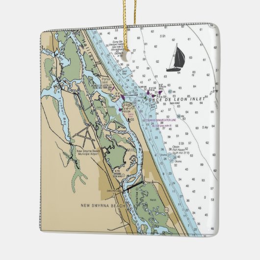 New Smyrna Beach Chart Keramisch Ornament (Links)
