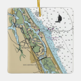 New Smyrna Beach Chart Keramisch Ornament