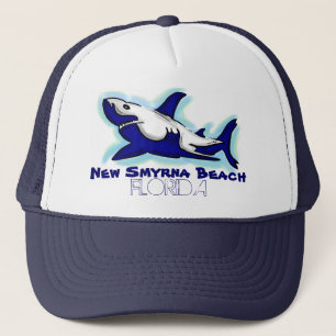 New Smyrna Beach Florida blue shark theme hat Trucker Pet