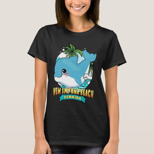 NEW SMYRNA BEACH FLORIDA Cute Baby Dolphin Souveni T-shirt (Voorkant)