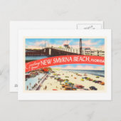 New Smyrna Beach Florida FL Old Travel Souvenir Briefkaart (Voorkant / Achterkant)