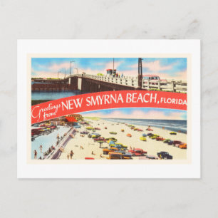 New Smyrna Beach Florida FL Old Travel Souvenir Briefkaart