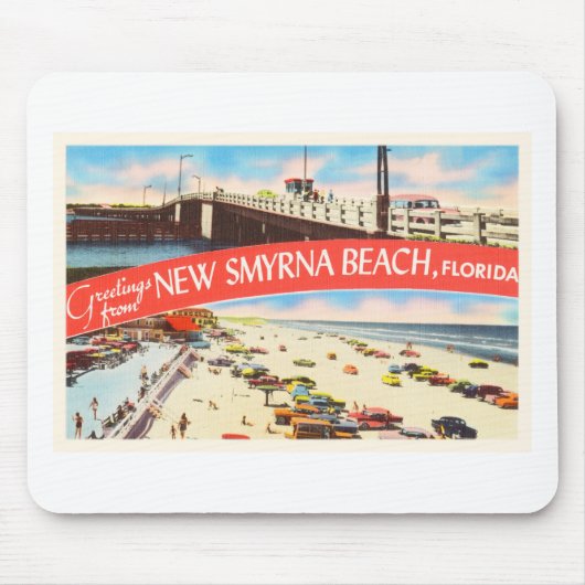 New Smyrna Beach Florida FL Old Travel Souvenir Muismat (Voorkant)